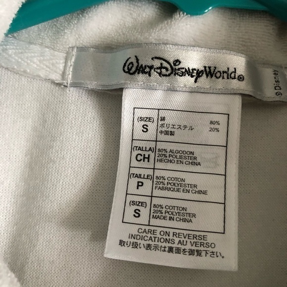Walt Disney World Swim Girls Size S Cover Up‎ Has Small Stain Full Zip White - Picture 5 of 6